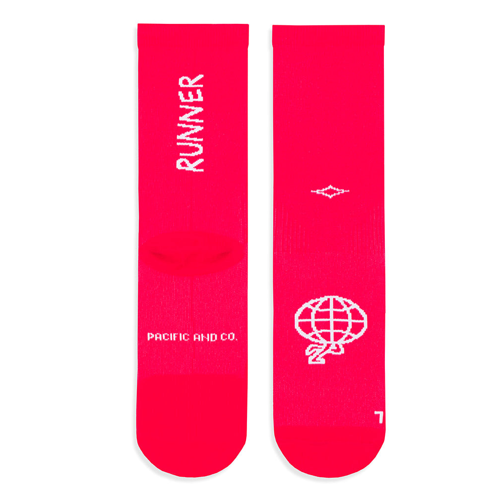 Calcetines Local Runner Coral Neon