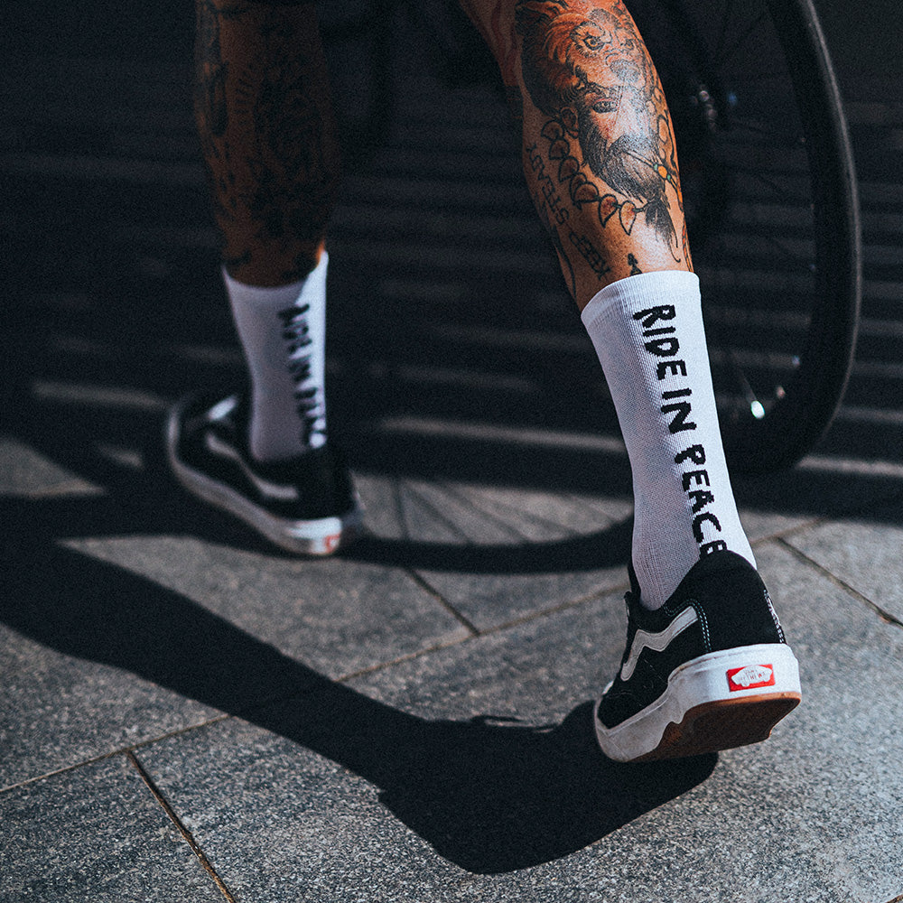 Calcetines Ride in Peace Blanco