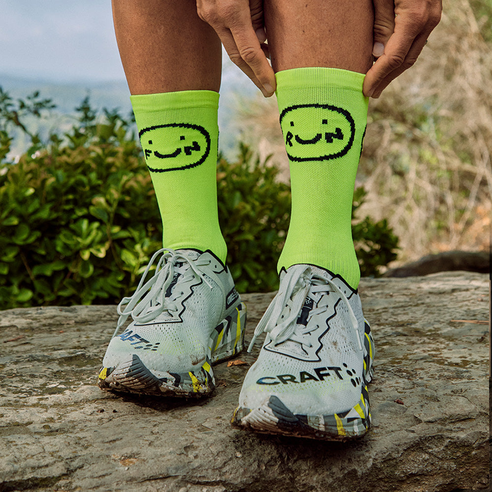 Smile Run Neon Socks