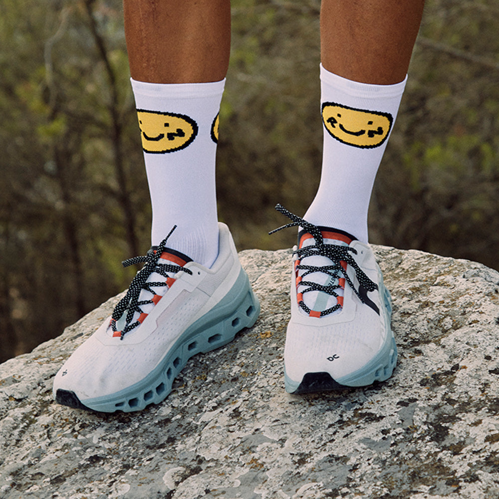 Smile Run Socks White
