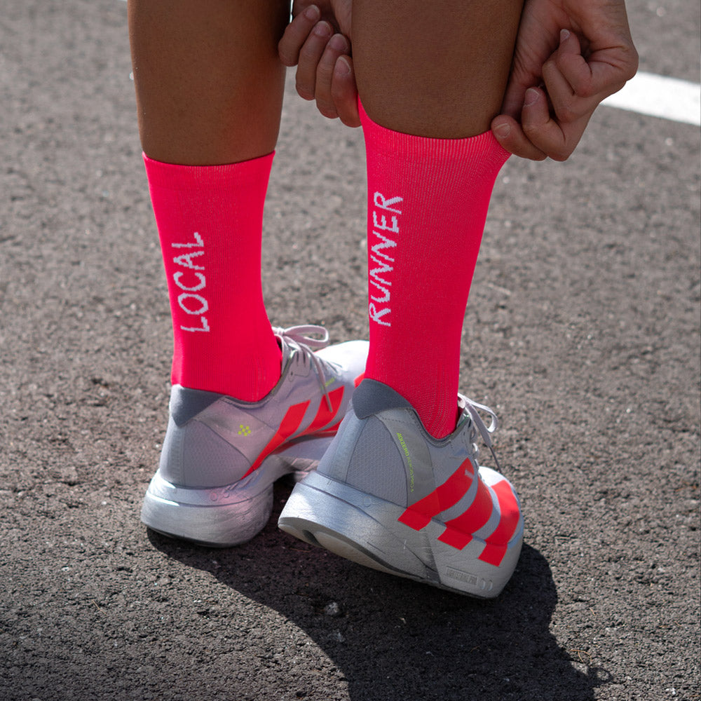 Local Runner Coral Neon Socks